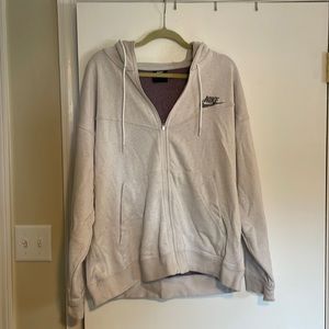 Nike White Zip Up Sweatshirt XL